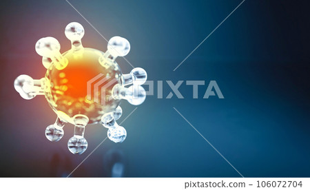 Science background with molecula and atom model. Abstract molecular structure. 106072704