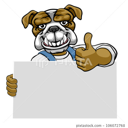 Bulldog Painter Handyman Mechanic Plumber Cartoon 106072768