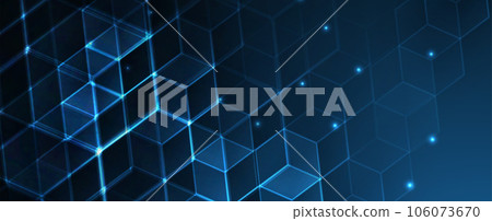 Technology banner design with hexagons abstract background. 106073670