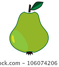 Green pear. Pear icon with twig and leaf isolated on white background 106074206