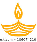 The symbol of the ethnic holiday diwali in the form of a burning candle 106074210