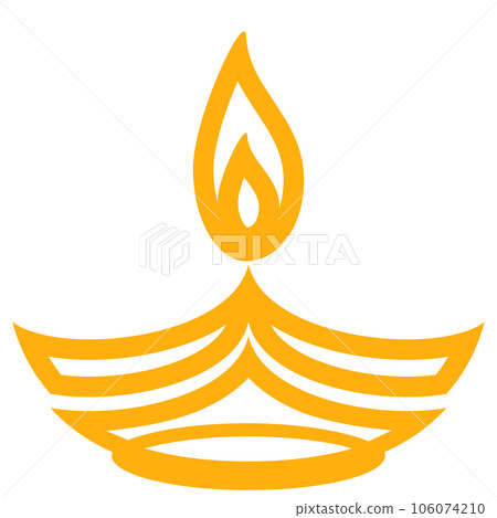 The symbol of the ethnic holiday diwali in the form of a burning candle 106074210