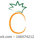 Pineapple as a simplified figure. Vector pineapple logo 106074212