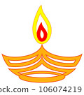 The symbol of the ethnic holiday diwali in the form of a burning candle 106074219