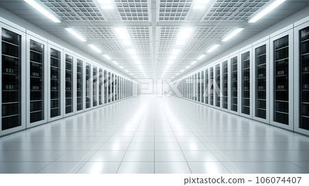 rows of network servers rows of network servers 106074407