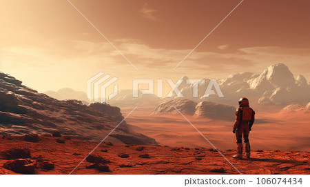Astronaut sitting on Mars Astronaut sitting on Mars 106074434