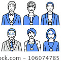 Middle aged man and woman staff icon 106074785
