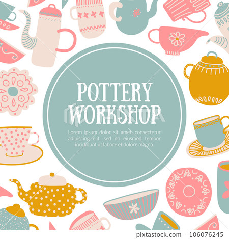 Kitchenware and Pottery Workshop Banner Design Vector Template 106076245