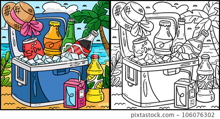 Summer Beverages on Ice Coloring Page Illustration Summer Beverages on Ice Coloring Page Illustration 106076302