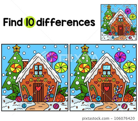 Christmas Gingerbread Find The Differences 106076420