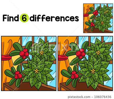 Christmas Poinsettia Find The Differences 106076436