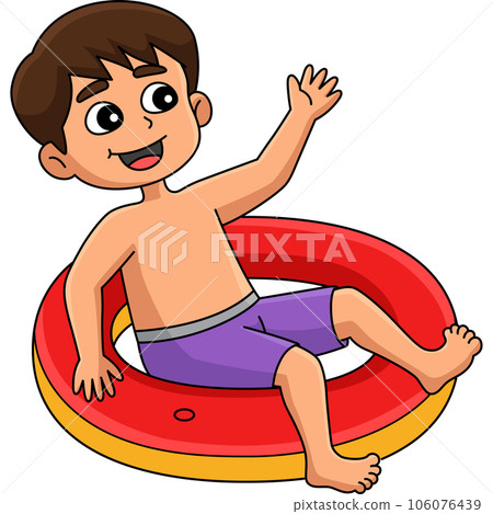 Boy with a Lifebuoy Cartoon Colored Clipart Boy with a Lifebuoy Cartoon Colored Clipart 106076439