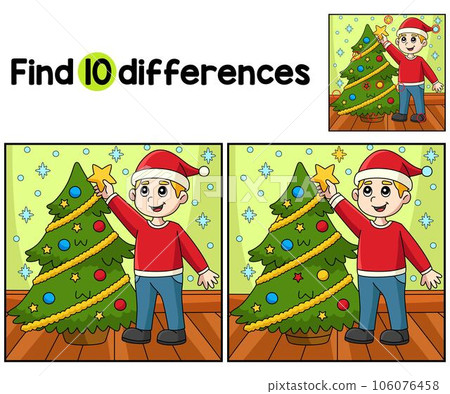 Christmas Boy Christmas Tre Find The Differences Christmas Boy Christmas Tre Find The Differences 106076458