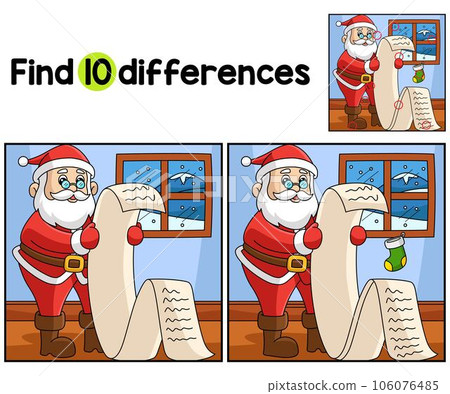 Christmas Santa Claus List Find The Differences Christmas Santa Claus List Find The Differences 106076485