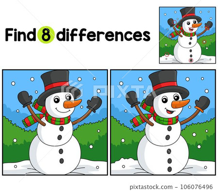 Snowman Christmas Find The Differences Snowman Christmas Find The Differences 106076496