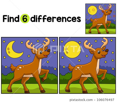 Christmas Reindeer Find The Differences 106076497