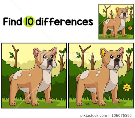 French Bulldog Dog Find The Differences French Bulldog Dog Find The Differences 106076593
