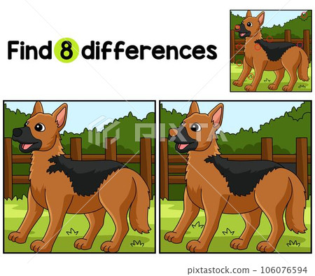 German Shepherd Dog Find The Differences German Shepherd Dog Find The Differences 106076594