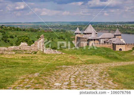 Khotyn Fortress medieval fortification complex in Ukraine. Khotyn Fortress medieval fortification complex in Ukraine. 106076766