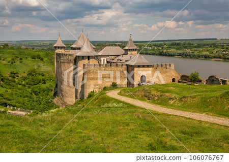Khotyn Fortress medieval fortification complex in Ukraine. Khotyn Fortress medieval fortification complex in Ukraine. 106076767