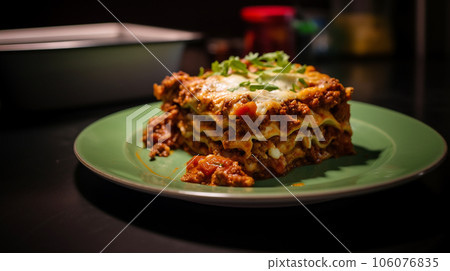Traditional lasagna with minced beef Traditional lasagna with minced beef 106076835
