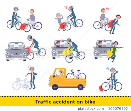 Set of business men in bicycle accident 106076892