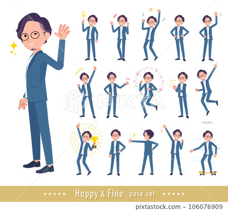 Set of business men doing energetic poses Set of business men doing energetic poses 106076909