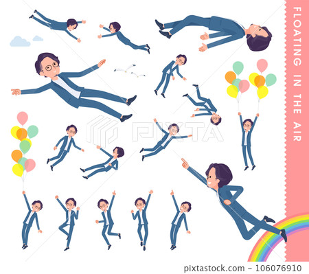 Set of business men floating in the air 106076910