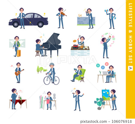 一組關於他們的愛好和生活方式的商人。 A型 一組關於他們的愛好和生活方式的商人。 A型 106076918