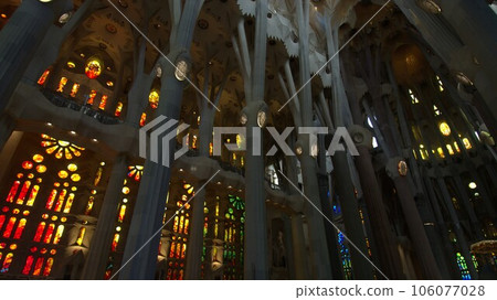 Beautiful stained glass of the Sagrada Familia 106077028