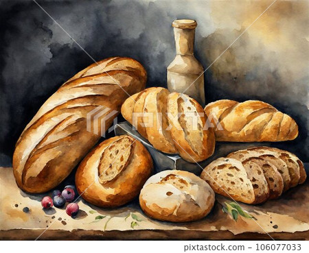不同類型的麵包 106077033