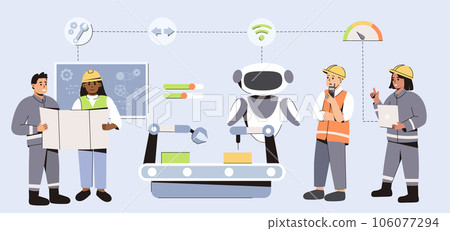 Flat engineers use artificial intelligence in product manufacturing automation Flat engineers use artificial intelligence in product manufacturing automation 106077294
