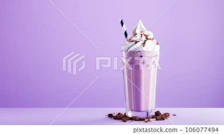 Milkshake with cream and straw Milkshake with cream and straw 106077494