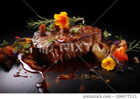 Beef steak with rosemary 106077513