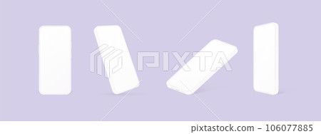 Clay smartphone mockup. 3d white cellphone minimal design, white telephone screenshot for mobile app present, blank plastic cell phone Clay smartphone mockup. 3d white cellphone minimal design, white telephone screenshot for mobile app present, blank plastic cell phone 106077885