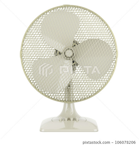 White table fan, front view. 3D rendering-插圖素材 [106078206] - PIXTA圖庫