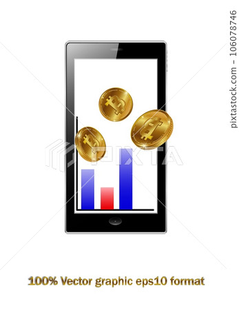Business and Global Financial Connections, Cryptocurrency, abstract, fictional bitcoin, imitation coin. Trading, Online Banking and Money Transfer Concept Design, Vector Illustration and smartphone Business and Global Financial Connections, Cryptocurrency, abstract, fictional bitcoin, imitation coin. Trading, Online Banking and Money Transfer Concept Design, Vector Illustration and smartphone 106078746