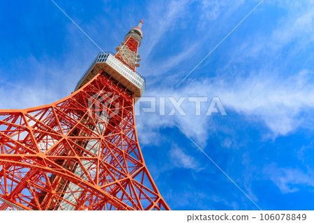Tokyo Minato Ward Tokyo Tower and blue sky Tokyo Minato Ward Tokyo Tower and blue sky 106078849