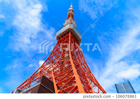 Tokyo Minato Ward Tokyo Tower and blue sky Tokyo Minato Ward Tokyo Tower and blue sky 106078861