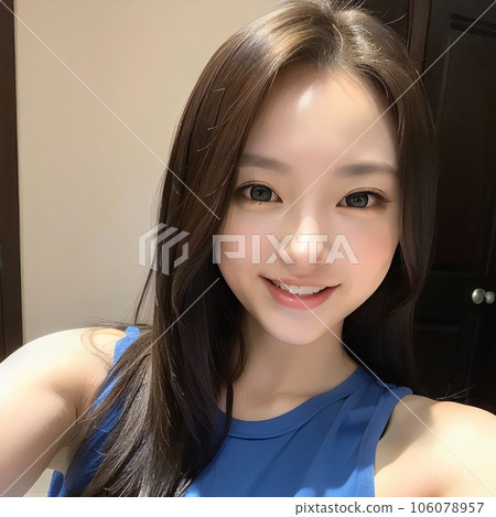 I drew a lovely young woman looking at the camera in a generated image 106078957