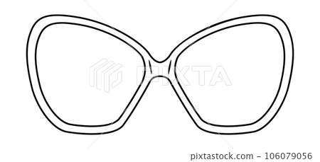 Hexagonal frame glasses fashion accessory illustration. Sunglass front view for Men, women, unisex silhouette style flat Hexagonal frame glasses fashion accessory illustration. Sunglass front view for Men, women, unisex silhouette style flat 106079056