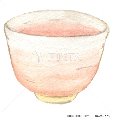 手繪水彩抹茶碗插畫 106080360