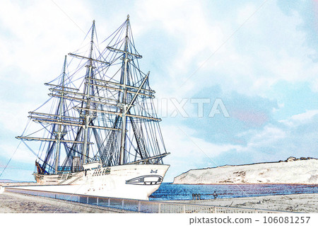 粉彩風格“幕末軍艦海陽丸紀念館北海道”插圖圖像 粉彩風格“幕末軍艦海陽丸紀念館北海道”插圖圖像 106081257