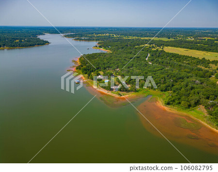 Aerial view of the landscape of Shawnee Reservoir 106082795