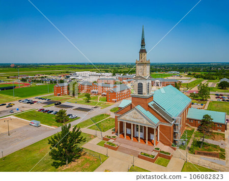 Aerial view of the Raley Chapel of Oklahoma Baptist University 106082823