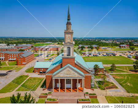 Aerial view of the Raley Chapel of Oklahoma Baptist University 106082825