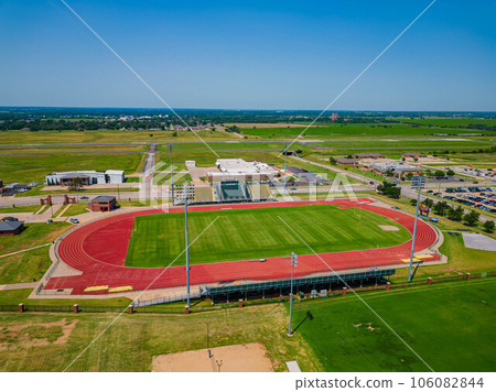Aerial view of the Crain Family Stadium of Oklahoma Baptist University 106082844