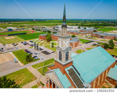 Aerial view of the Raley Chapel of Oklahoma Baptist University Aerial view of the Raley Chapel of Oklahoma Baptist University 106082850