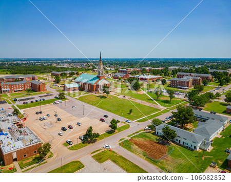 Aerial view of the Raley Chapel of Oklahoma Baptist University Aerial view of the Raley Chapel of Oklahoma Baptist University 106082852