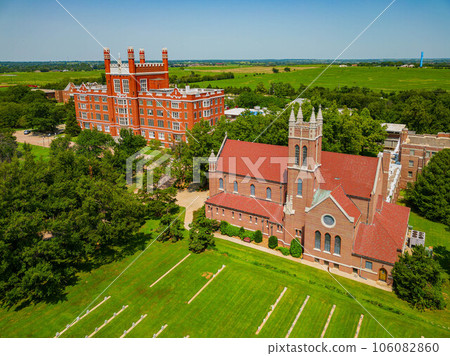 Aerial view of the Saint Gregory's Abbey of Oklahoma Baptist University 106082860